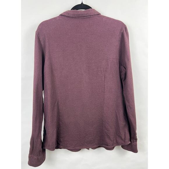 Patagonia Button Front Shirt Maroon Organic Cotton Twill Long Sleeve Workwear L - Picture 10 of 12